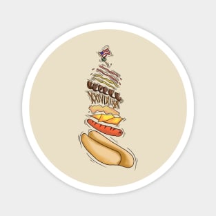 4th of July Hotdog Design Magnet